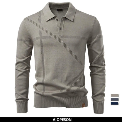 Premium Herren Winterpoloshirt Thermo Warm Elastisch Elegant Casual Top