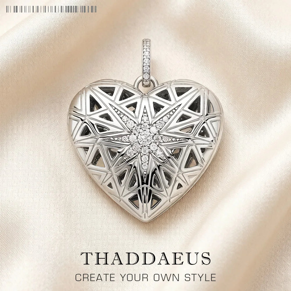 Damen-Charm-Anhänger Herz-Medaillon romantisch Liebe aus Sterlingsilber