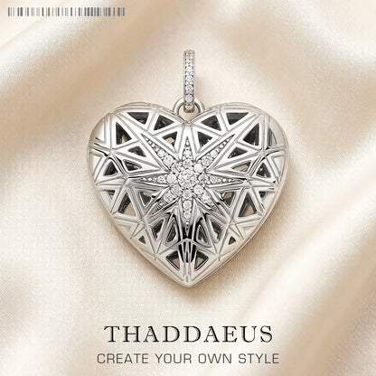 Damen-Charm-Anhänger Herz-Medaillon romantisch Liebe aus Sterlingsilber