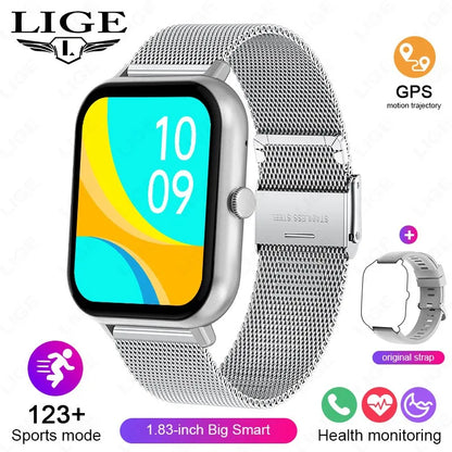 LIGE Multifunktions-Smartwatch für Männer und Frauen, Bluetooth, Anruf, Nachricht, Erinnerung, Sport, Schritt, Kalorien, Smartwatch, Weihnachtsarmband