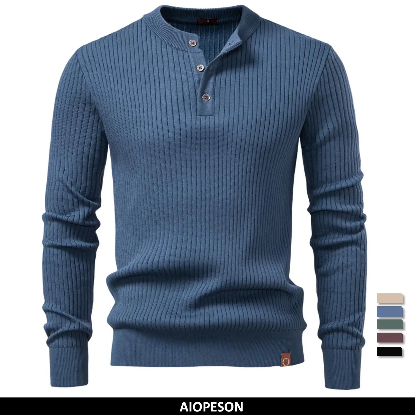 Premium Herren Strick Polo Pullover Slim Fit Kragen