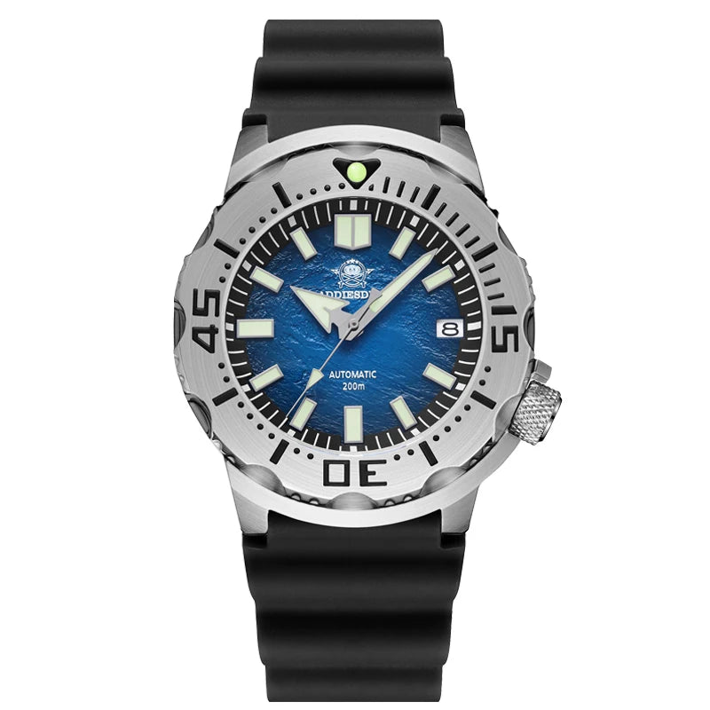 Herren-Taucheruhr mit Surf-Blue-Zifferblatt und NH35-Automatikwerk