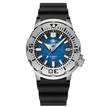 Herren-Taucheruhr mit Surf-Blue-Zifferblatt und NH35-Automatikwerk