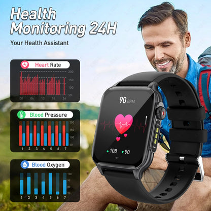 LIGE Neue Für Huawei Xiaomi Smart Uhr Männer Taschenlampe Wasserdichte Outdoor Sport Tracker Bluetooth Anruf Smartwatch 1,96 "bildschirm