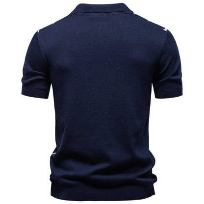 Herren Poloshirt Gestreift Old Money Elegant Atmungsaktiv
