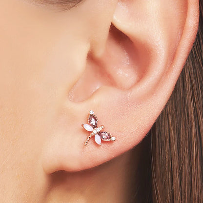 Damen-Ohrstecker Libelle mit Zirkonia Sommer aus Sterlingsilber