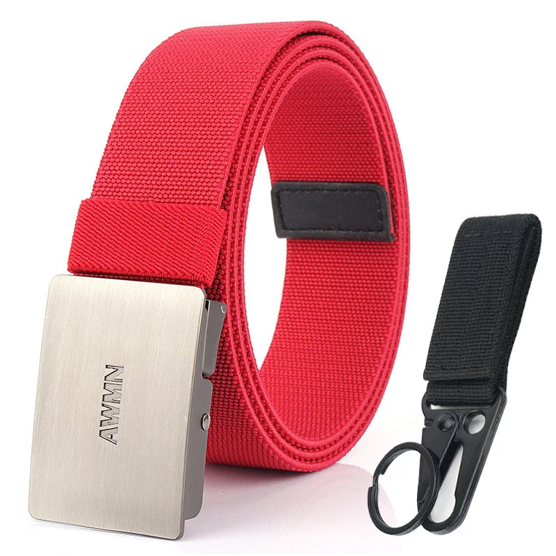 VATLY Silber Stretch-Gürtel Herren 3,8 cm mit Schnellverschluss 105–125 cm
