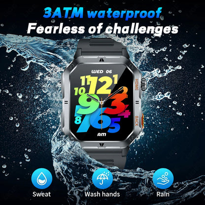 LIGE 2025 Neue Männer Smart Uhr 1000 mAh Batterie Outdoor Taschenlampe Fitness 100 + Sport 3ATM Wasserdicht BT Anruf 2,01 "Smartwatch