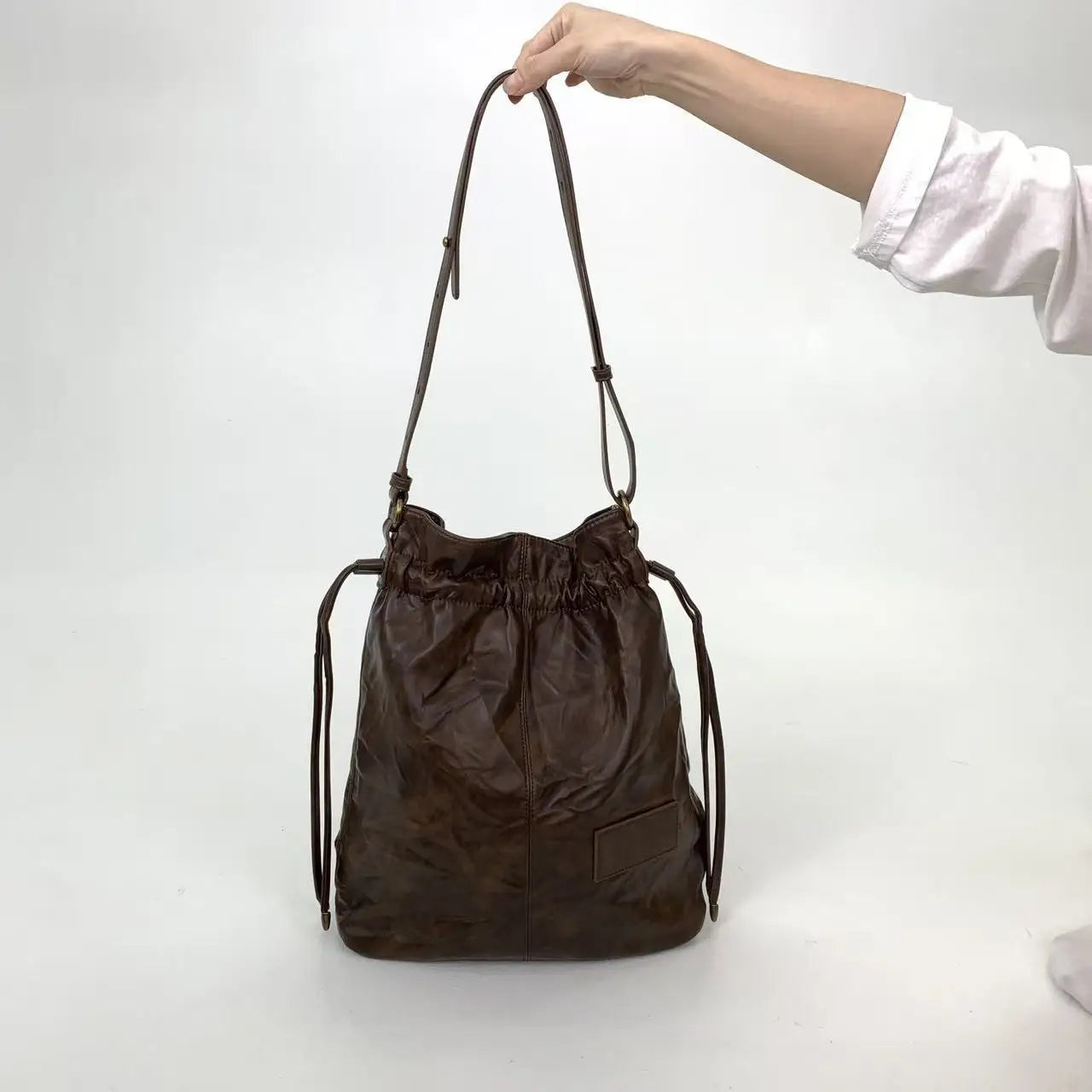 Damen-Top-Handle-Tasche Großes Fassungsvermögen mit Kordelverschluss Innenfächern für Handy Geldbörse
