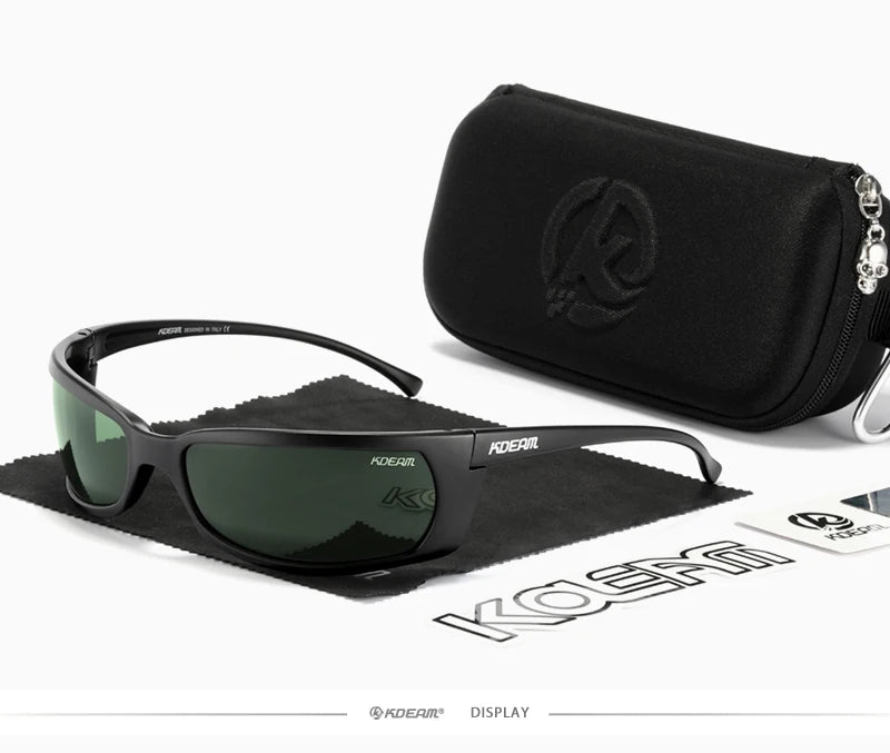 Sonnenbrille Sport UV400 polarisiert leicht Angeln Reißverschlussetui Unisex