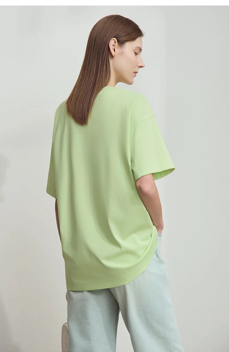 Damen T-Shirt im lässigen Stil mit Rundhalsausschnitt und kurzem Arm