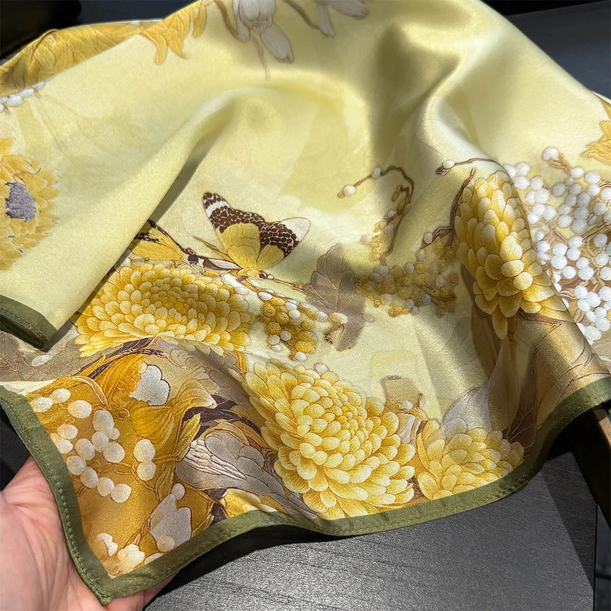 Damen Seidenschal Wickeltuch quadratisch Hijab Kopftuch Foulard Pashmina Bandana D