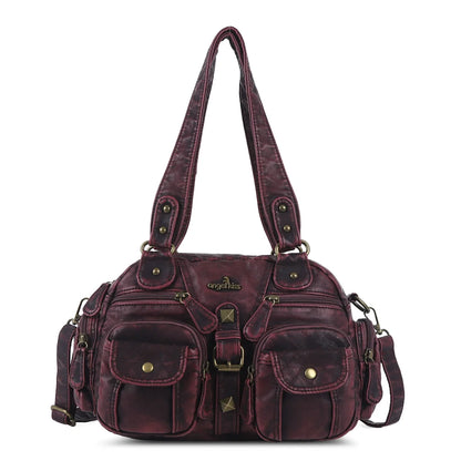 Damen-Schultertasche Aus PU-Leder Mit Mehrfachfächern Praktisch Und Elegant Vintage-Stil