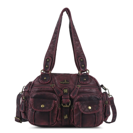 Damen-Schultertasche Aus PU-Leder Mit Mehrfachfächern Praktisch Und Elegant Vintage-Stil
