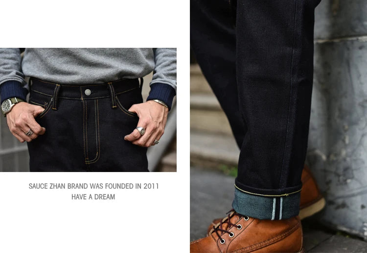 Herren Jeans aus Selvedge Raw Denim im Vintage-Stil mit Taper Fit