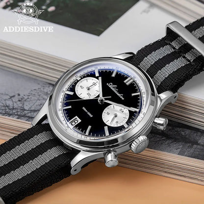 Herren-Chronograph mit Nylonarmband und Bubble-Mirror-Glas