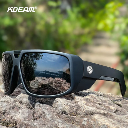 Sonnenbrille Sport polarisiert breiter Rahmen Outdoor Reißverschlussetui Herren