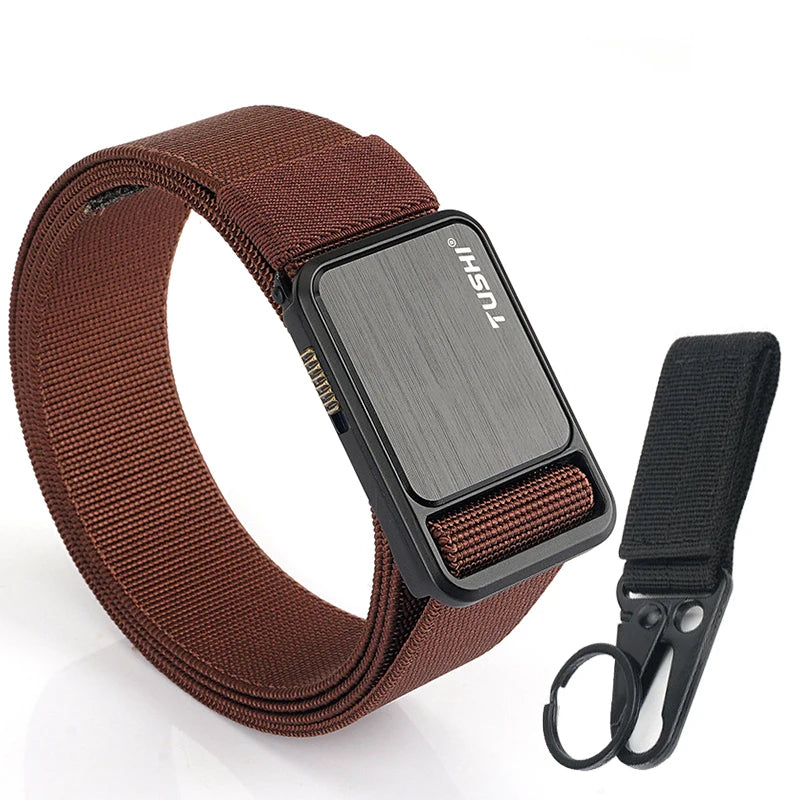 Herren-Gürtel Elastisch 35 mm Breite Mit Steck-Schnalle Für Outdoor-Aktivitäten Camping