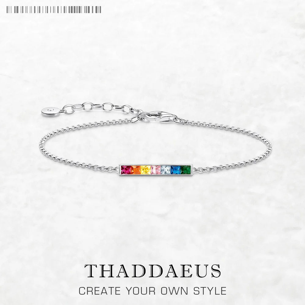 Damen-Armband bunte Steine Böhmen aus Sterlingsilber
