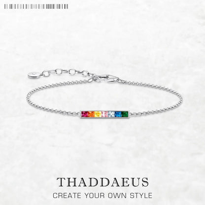 Damen-Armband bunte Steine Böhmen aus Sterlingsilber