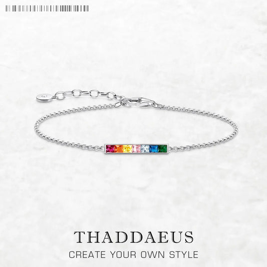 Damen-Armband bunte Steine Böhmen aus Sterlingsilber
