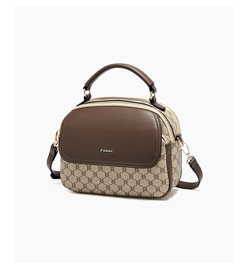 Damen-Schultertasche aus PVC-Leder mit Vintage-Optik und verstellbarem Schulterriemen für Alltag und Büro