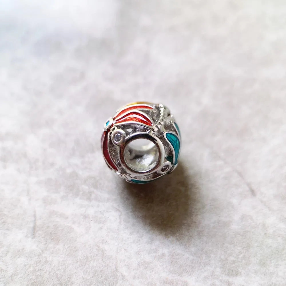 Damen-Charm Libelle Perle Karma bunt aus Sterlingsilber