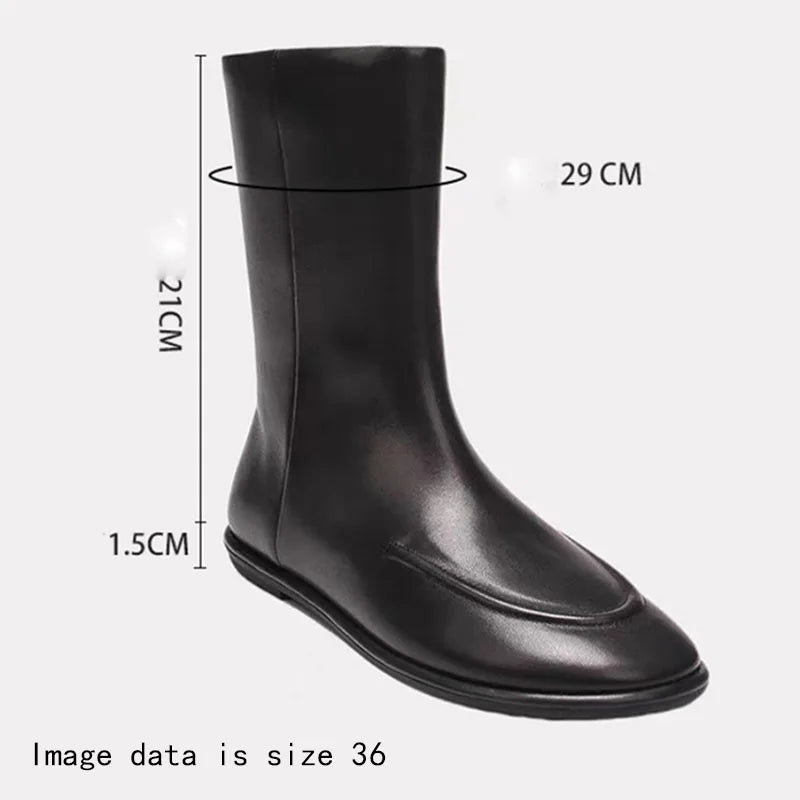 AIYUQI Women Ankle Boots 2025 New Genuine Leather Short Boots Women Flat Winter Fashion Women Knight Boots