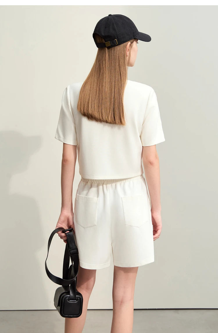 Damen Shorts im lässigen Stil mit Aushöhlung und elastischer Taille