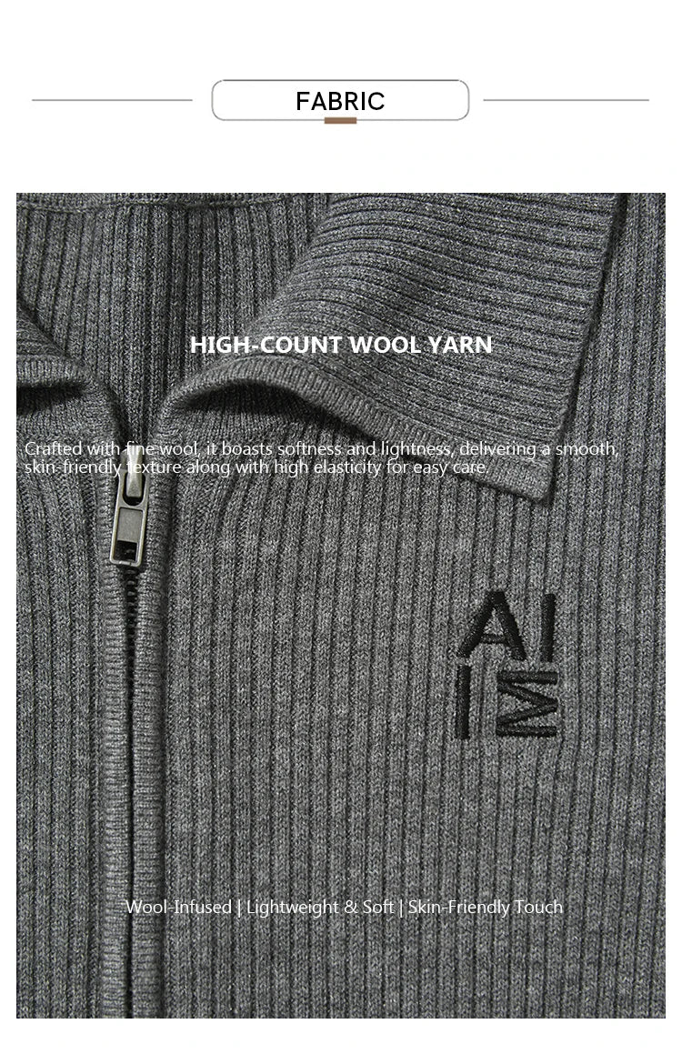 Damen-Strickjacke Buchstaben Slim Reißverschluss Wolle-Mix Herbst-Winter