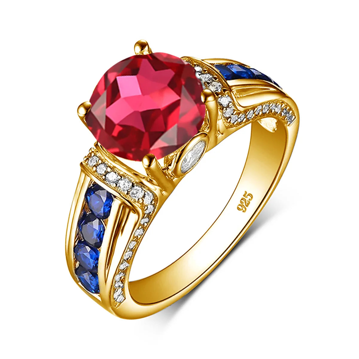 Damen-Ring aus Roségold mit Mystic Topas Regenbogen 8mm Rundschliff Verlobungsring Geschenk