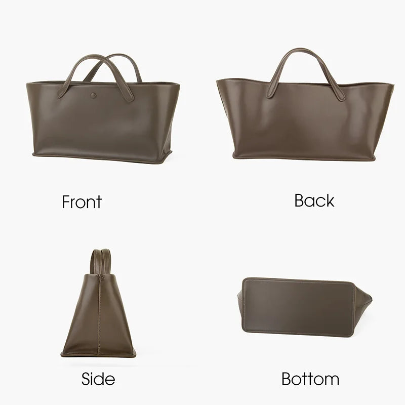 Spaltleder Handtasche | Große Kapazität Top-Handle