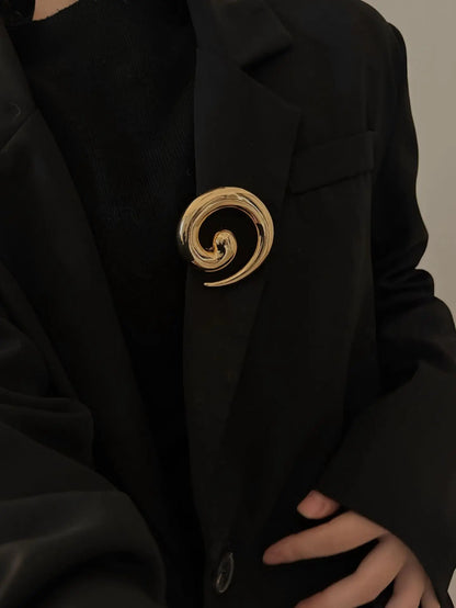 Brosche Spirale Vortex Vergoldet Unregelmäßig Party Corsage Unisex