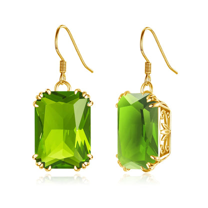 Damen-Tropfenohrringe aus 18K Goldplattierung mit synthetischem Rubin 13x18 mm für besondere Anlässe