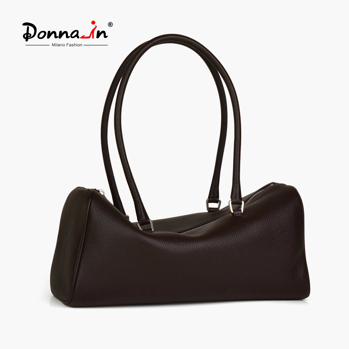 Unifarbenes Vollnarbiges Rindsleder | Schultertasche Boston-Form