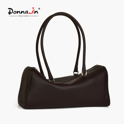 Unifarbenes Vollnarbiges Rindsleder | Schultertasche Boston-Form