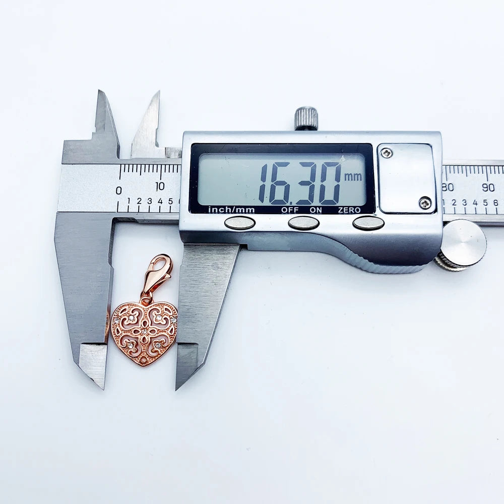 Damen-Charm-Anhänger Ornament Herz ethnisch Liebe aus Sterlingsilber