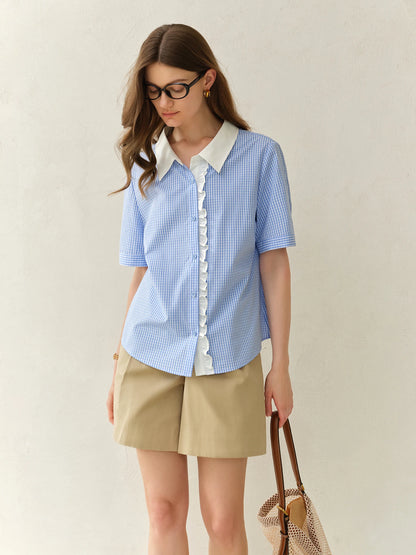 Ärmelloses Damen-Top im farbenfrohen Farbverlauf – Zweiteiliges Set aus Baumwolle für den Sommer im Büro-Look