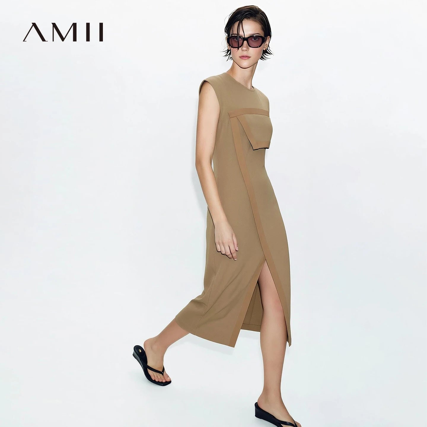 Elegantes Slim Kleid Für Damen Mit O Ausschnitt Leichter Stretch Business
