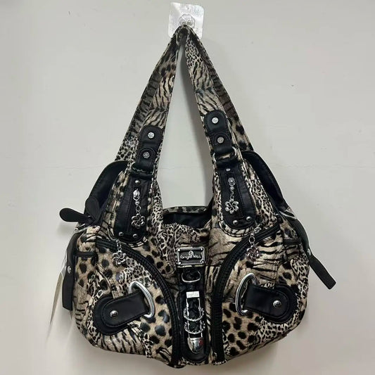 Damen-Schultertasche Leopardenmuster Top-Handle Design für Alltag mit großer Kapazität