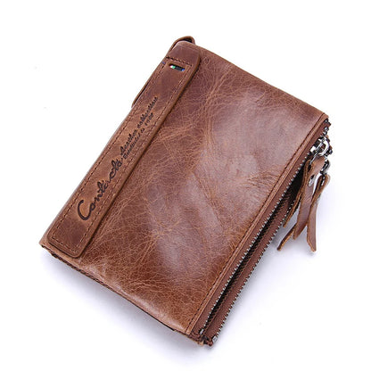 Herren Echtleder Geldbörse Reißverschluss Kartenhalter Luxus Designer Geldclip