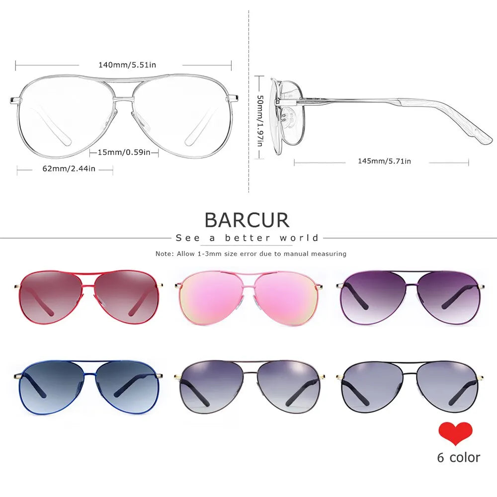 Damen-Sonnenbrille oval Edelstahl Pilot Farbverlauf polarisiert Spiegel