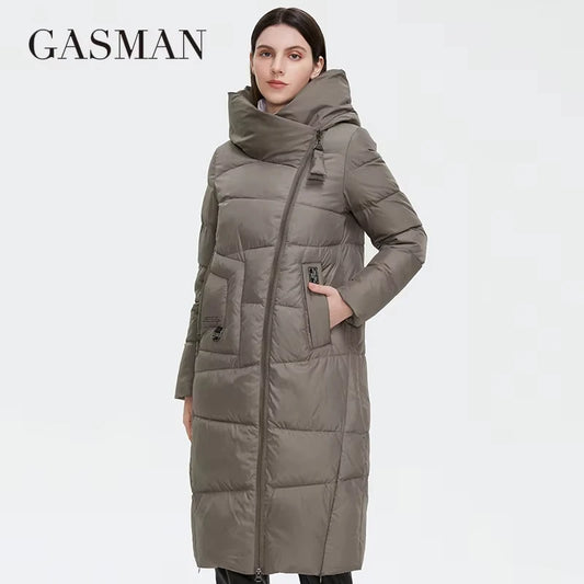 Kurze Damen-Winterjacke mit Kapuze und wasserdichtem Design in Weiß – modisch und individuell