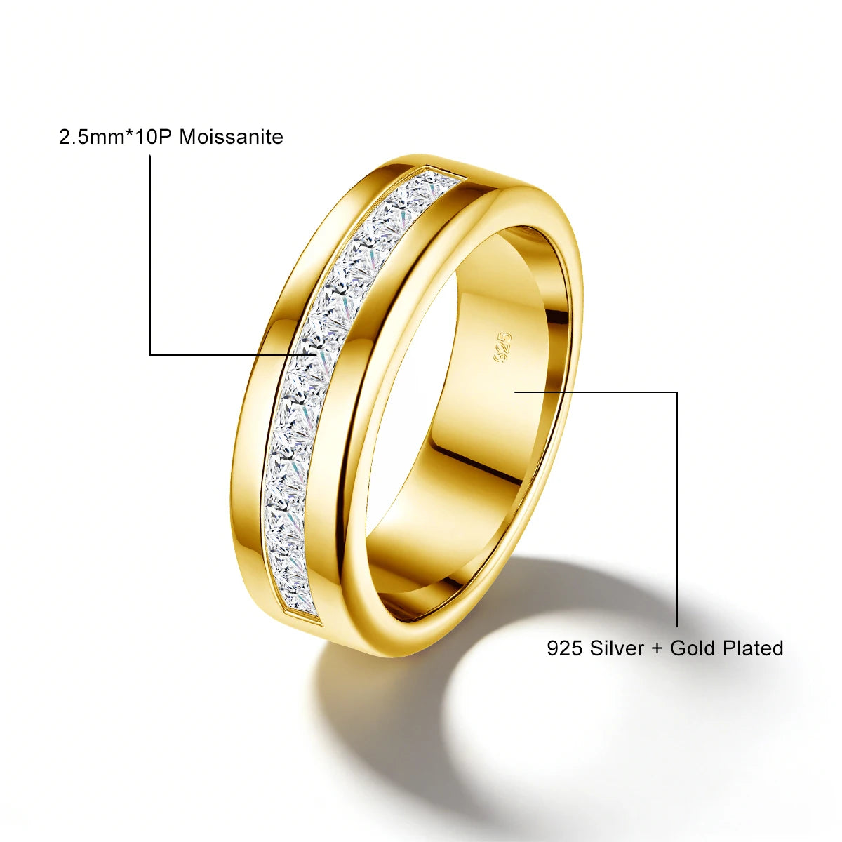 Paar-Ehering aus 925er Silber mit Moissanit für Verlobung und Hochzeit Romantischer Langlebiger Schmuck