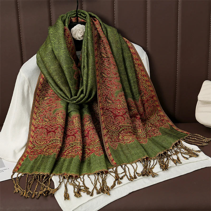 Damen Winterschal Kaschmir Plaid warm Pashmina Bandana Quaste Qualität