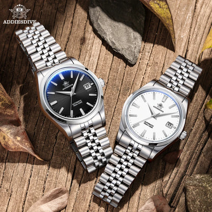 Herren-Vintage-Automatikuhr mit Sunburst-Zifferblatt und NH35A