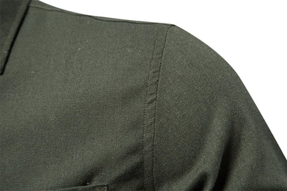 Herren Langarm Shirt aus 100 Prozent Baumwolle mit Einzel Tasche