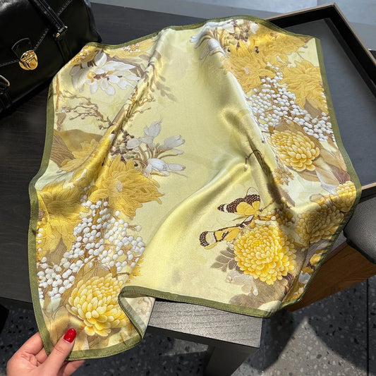 Damen Seidenschal Wickeltuch quadratisch Hijab Kopftuch Foulard Pashmina Bandana D