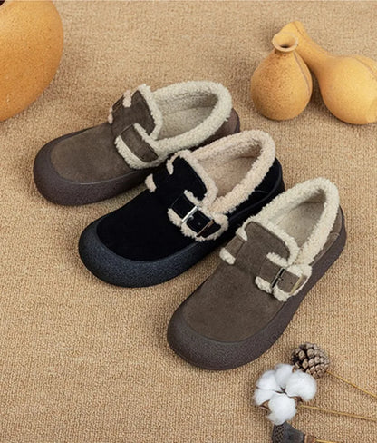 AIYUQI Women Sneakers Winter 2024 New Velvet Genuine Leather Beanie Shoes Women Flat Large Size Women Casual Shoes