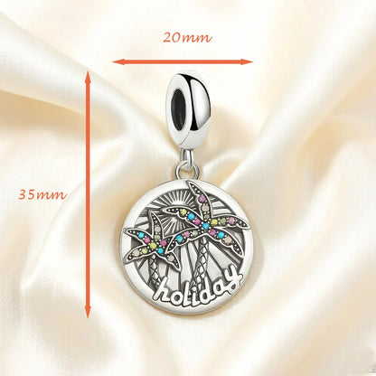 Damen-Charm-Anhaenger Palme tropisch aus Sterlingsilber